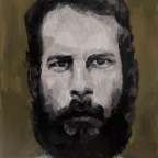 Bearded Man No.5, gouache on canvas, 24x30cm, 2012  650€