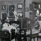 The Painter Filippo De Pisis In His Studio In Venice, acrylic on canvas, 24x30cm, 2010   650€