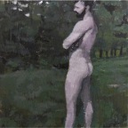 Lumberjack at Wannsee, gouache on canvas,30x40cm, 2012  850€