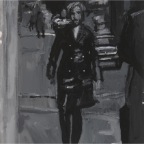 Ingeborg Bachmann In Rom, gouache on canvas, 18x24cm, 2010 550€