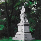 Statue des Musikers Gustav Albert Lortzing im Tiergarten, acrylic on canvas, 30x40cm, 2010   850€