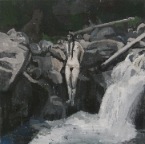 Wasserfall in der Toscana, gouache on canvas, 24x30cm, 2012  650€