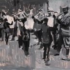 L‘ultimo concerto, gouache on paper mounted on canvas, 24x30cm, 2010 650€