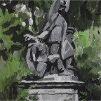 Tiergarten Monument, gouache on canvas, 30x40cm, 2010 850€