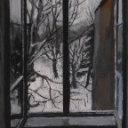 Blick aus meinem Atelier, gouache on canvas, 30x40cm, 2010 850€