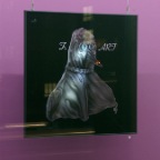 F.ART, monument for collectors, airbrushed, sandblasted glass, aluminium, portable stand with lamp, silver, approx.    71 x 71 cm, 2010 