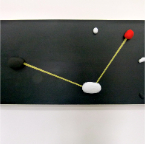 PETER LYNEN, Collision, stones on wood, acryl, 70“x37“, 2011